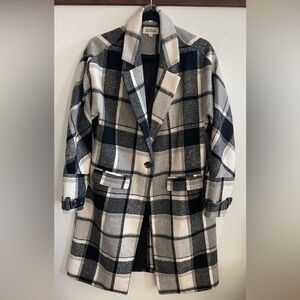 Plaid Long trench Coat